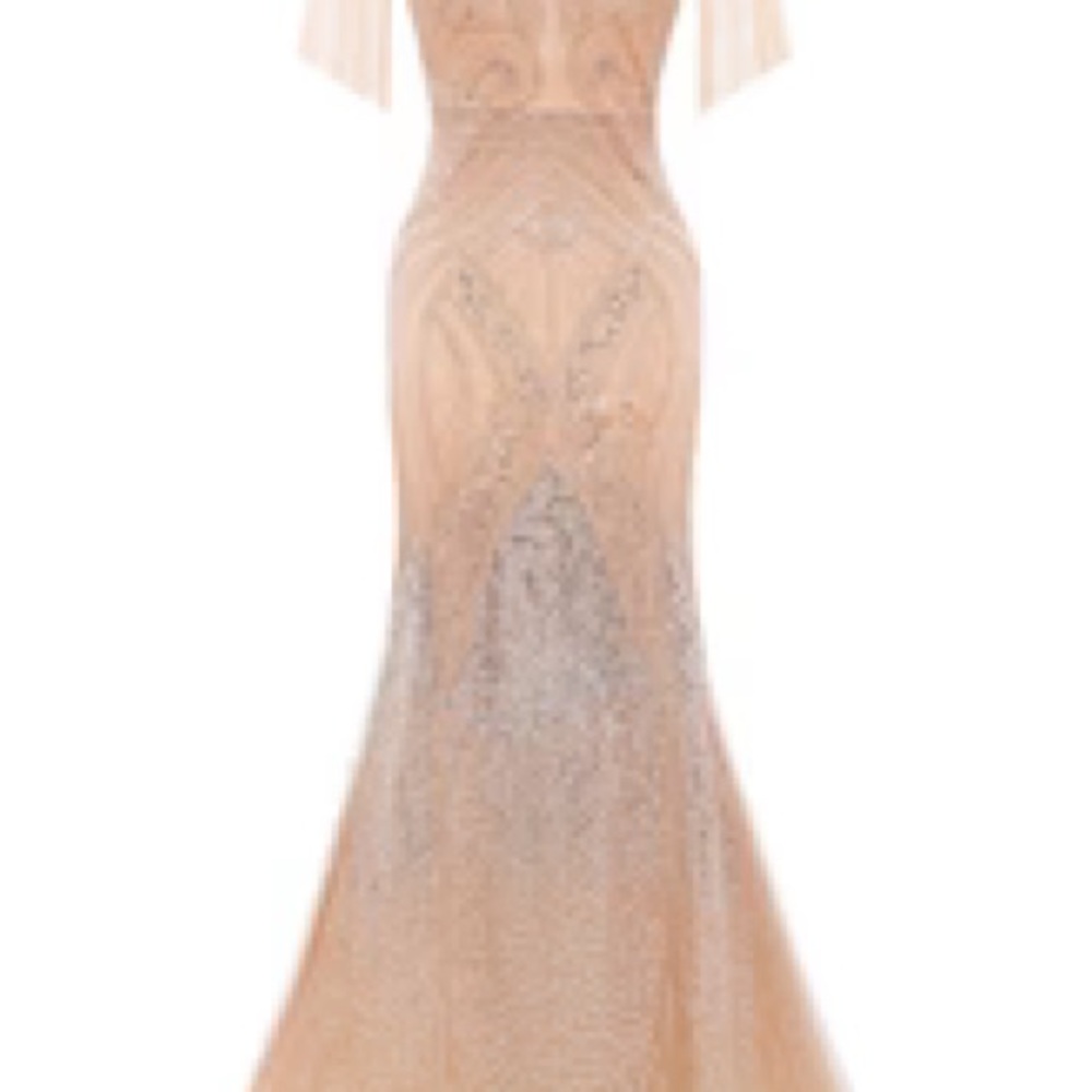 Pink and Gold Sequin Off the Shoulder Maxi Gown